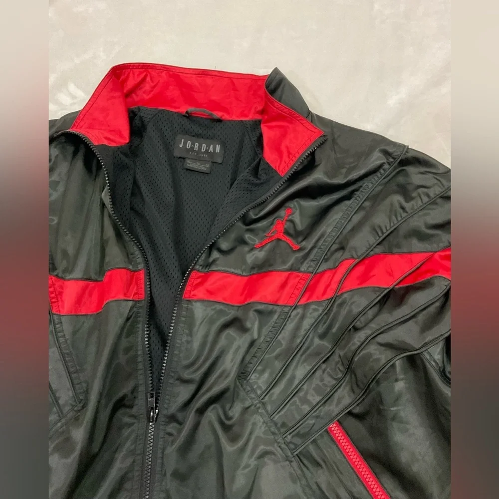 Jordan Black and Red Men's Track Jacket